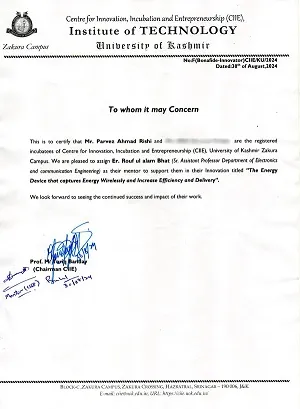 Patent Certificate